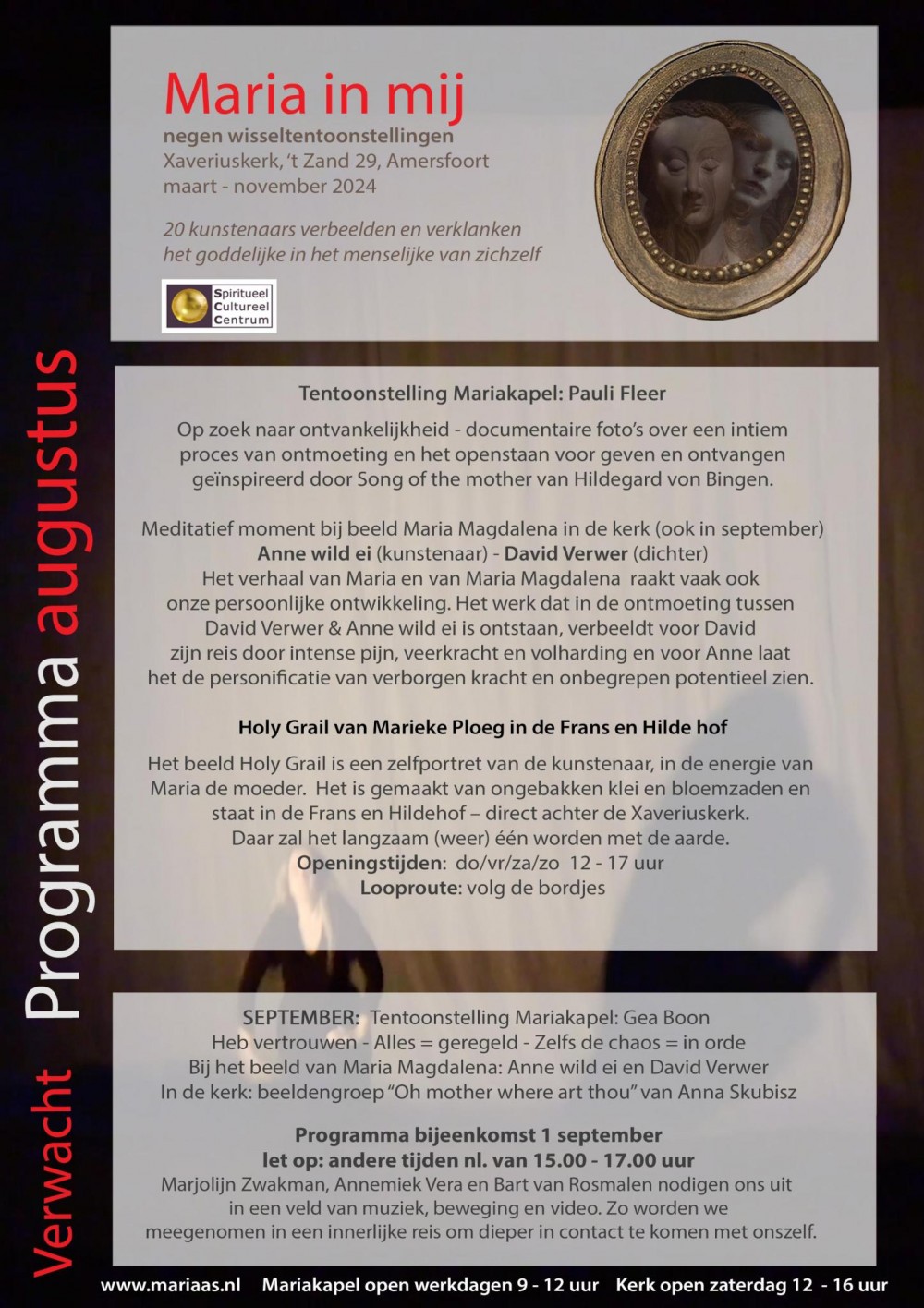 Flyer tentoonstelling Maria in Mij